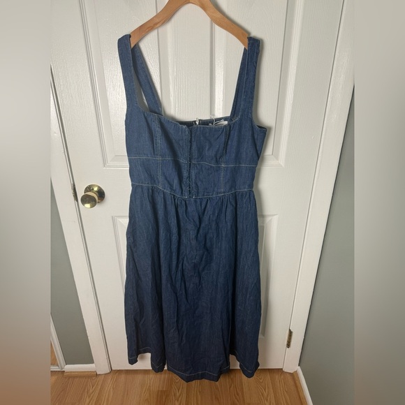 Reformation Tagliatelle Denim Midi Dress 12 - Picture 5 of 8